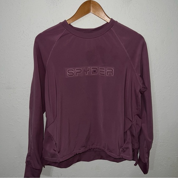 Spyder Active Mauve Pink Long Sleeve Raised Lettering Shirt Size Large. - Picture 1 of 9